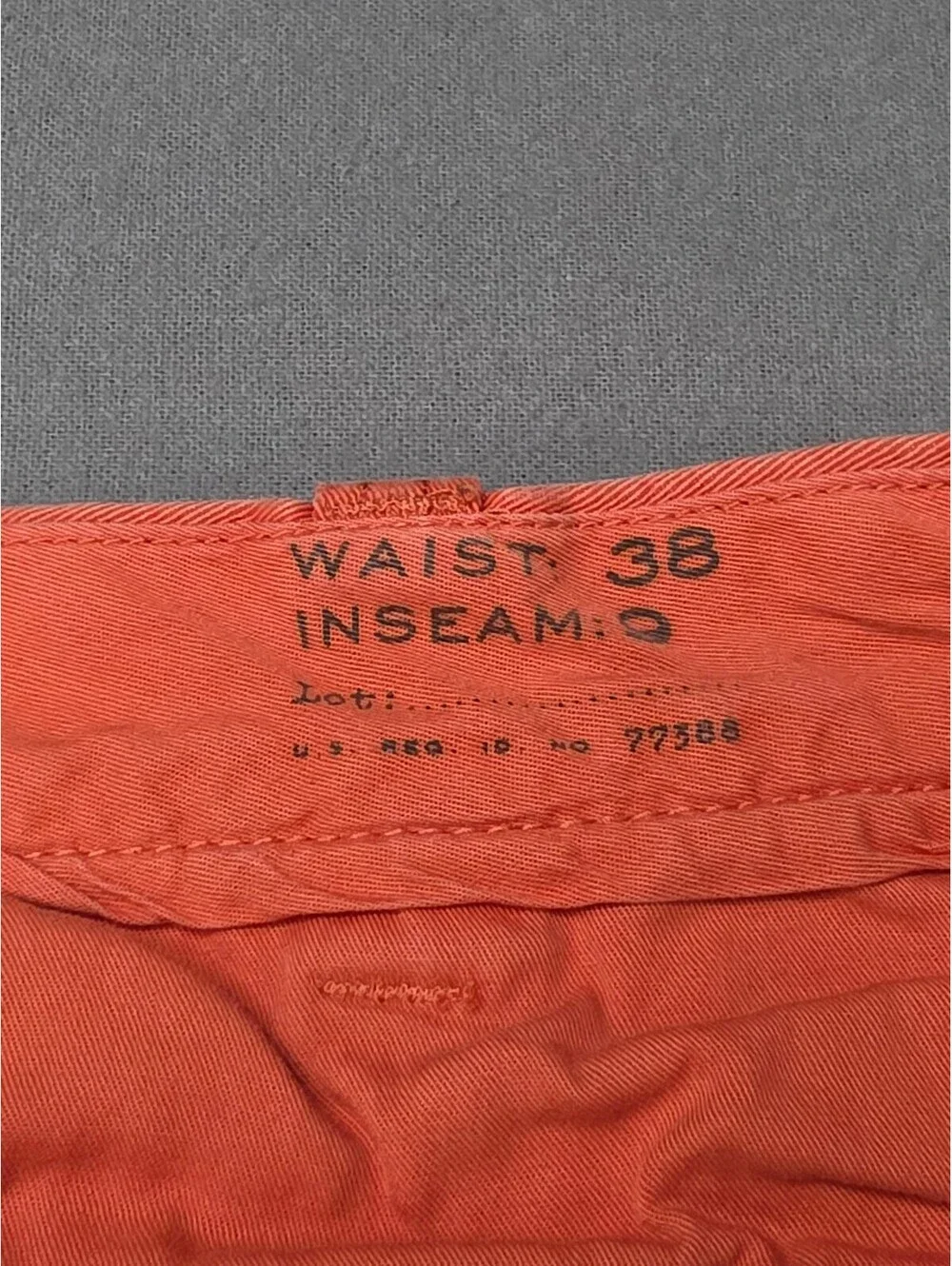 J.Crew Stanton Chino Shorts Mens 38 Coral Orange Garment Dyed Cotton Twill 9